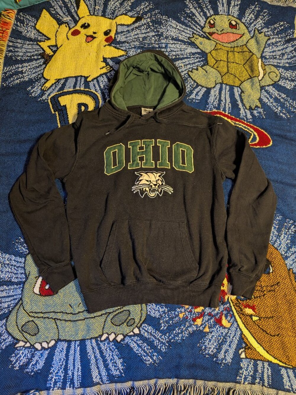 Vintage Ohio University Bobcats Stadium Gray Pullover Hoodie sz Small